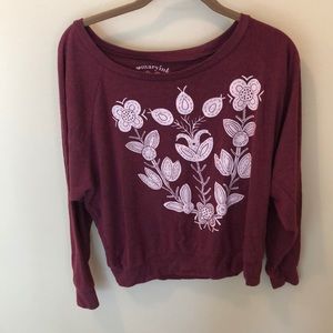 Maryink Burgundy Floral Top